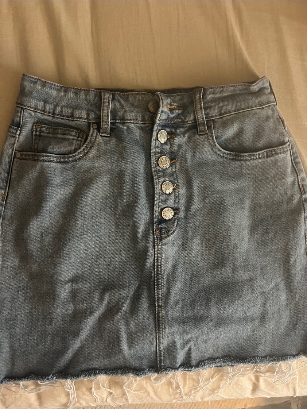 Women’s Light Blue Denim Pacsun Skirt with Button Front